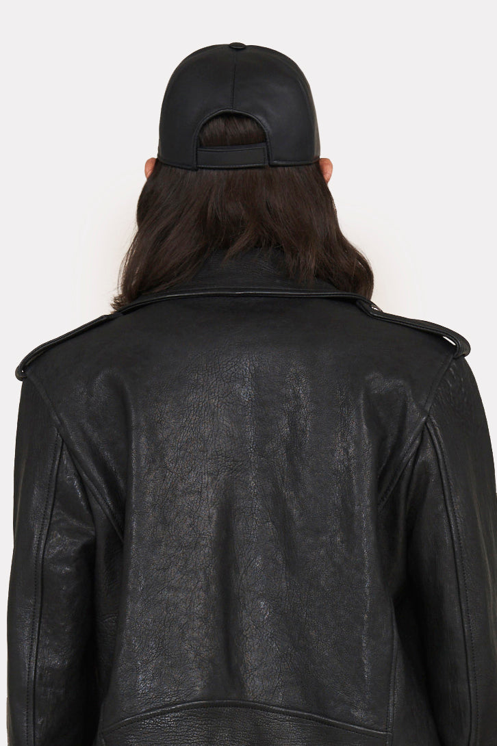 Leather hat Black