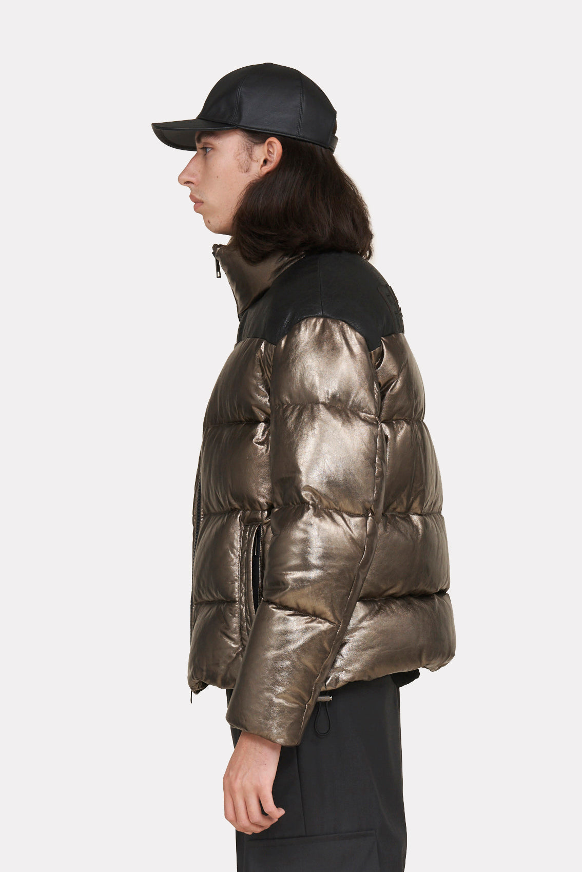 Leather puffer umber
